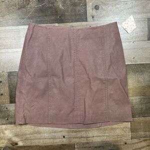 Free People Women’s Size 6 Modern Femme Vegan Leather Suede Mini Skirt Mauve